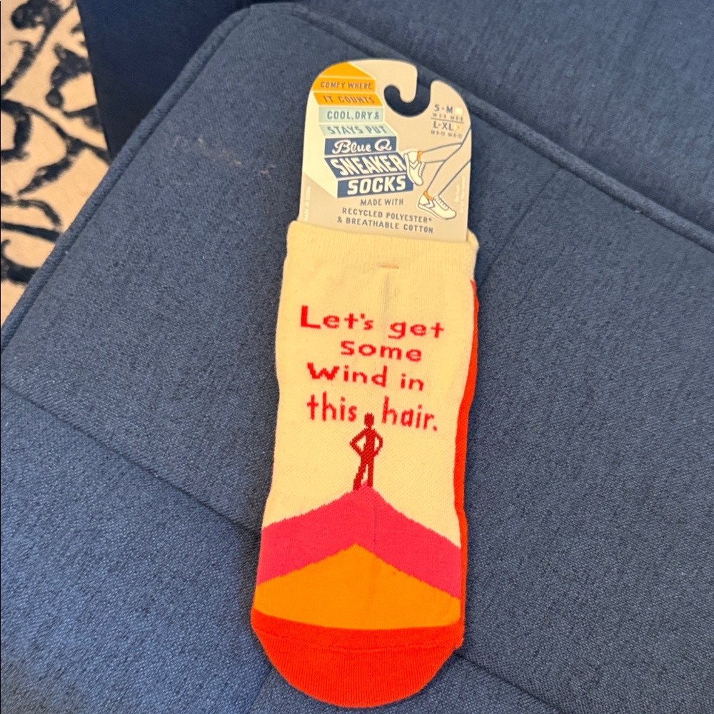 Blue Q Casual Socks - Red, Orange, and Pink